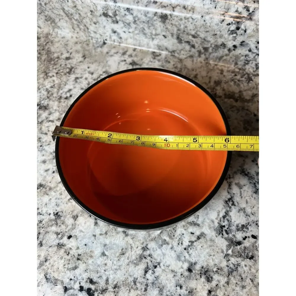 6” Rae Dunn Halloween BEWARE OF ME! Spooky Ceramic Dog Food Water Bowl Dish
